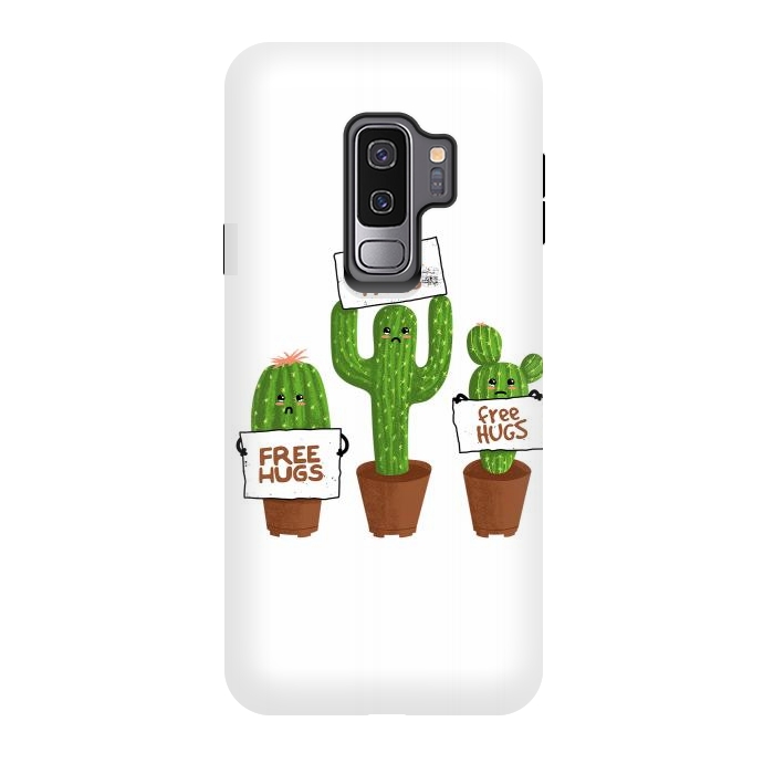 Galaxy S9 plus StrongFit Free Hugs Cactus by Afif Quilimo