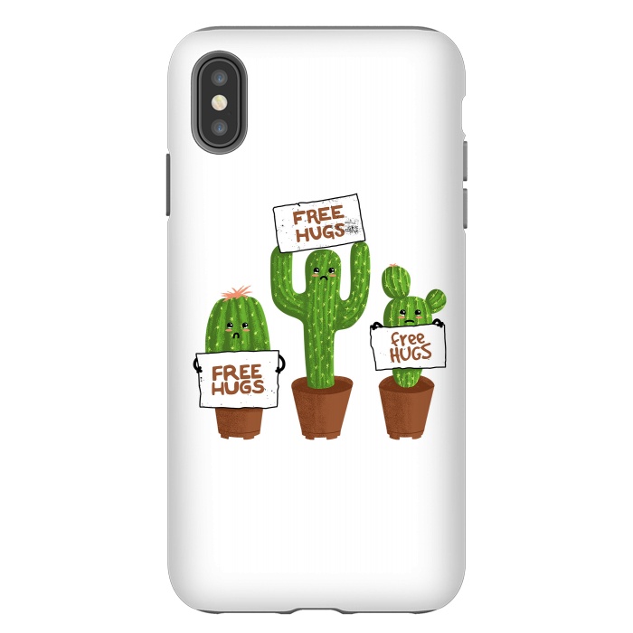 iPhone Xs Max StrongFit Free Hugs Cactus by Afif Quilimo