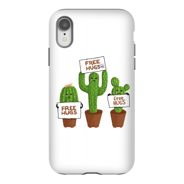 iPhone Xr StrongFit Free Hugs Cactus by Afif Quilimo
