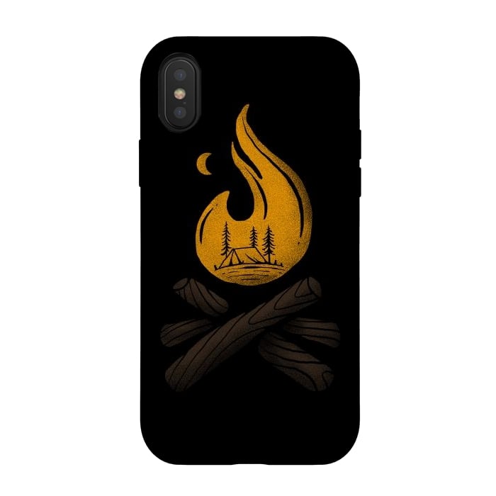 iPhone Xs / X StrongFit Camp & Bonfire by Afif Quilimo