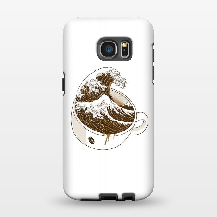 Galaxy S7 EDGE StrongFit The Great Wave off Coffee by Afif Quilimo