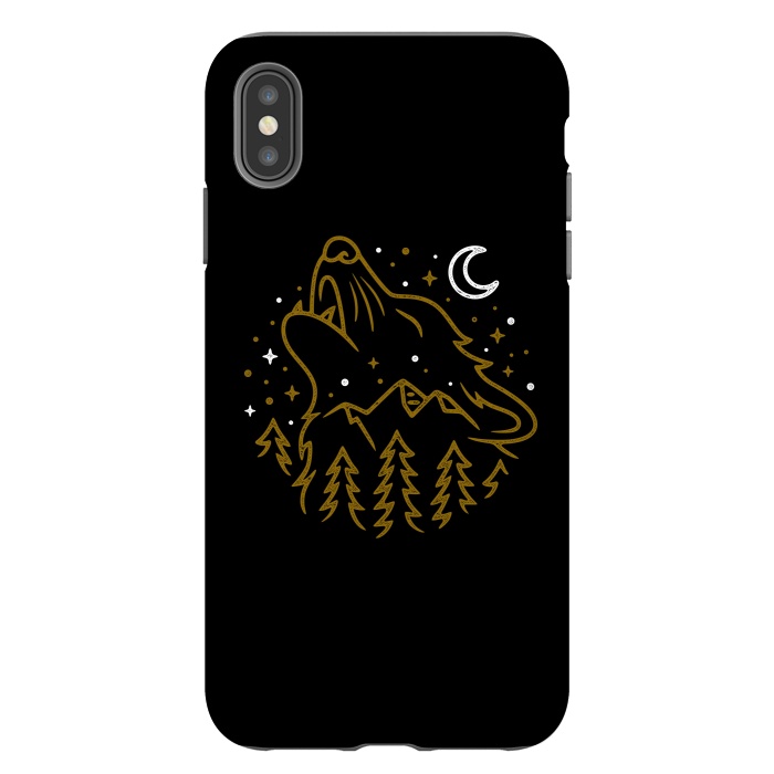iPhone Xs Max StrongFit Wolf Howling by Afif Quilimo