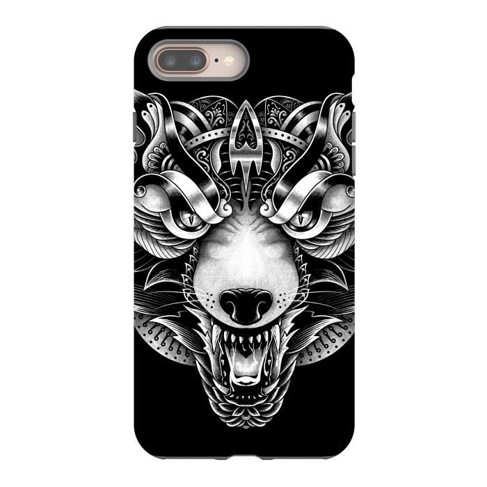 iPhone 7 plus StrongFit Angry Wolf Ornate by Afif Quilimo