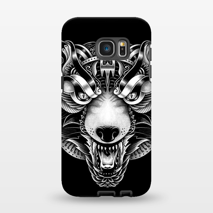 Galaxy S7 EDGE StrongFit Angry Wolf Ornate by Afif Quilimo