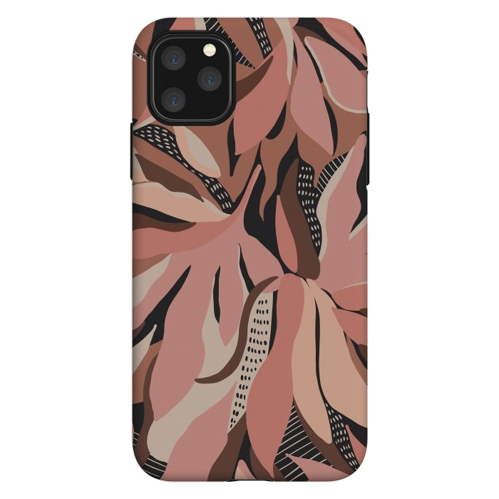 iPhone 11 Pro Max StrongFit Abstract pink leaves I by Mmartabc