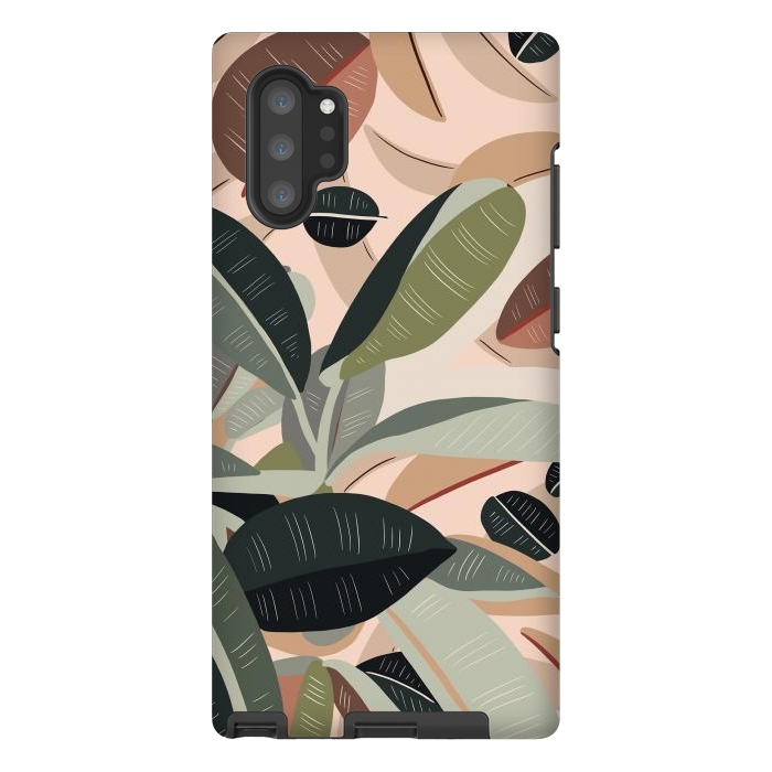 Galaxy Note 10 plus StrongFit Green leaves abstract by Mmartabc