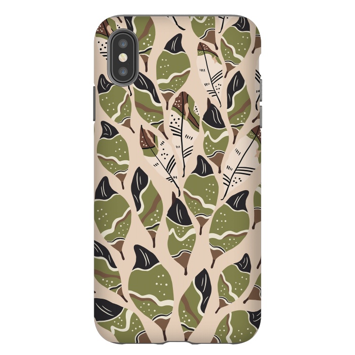 iPhone Xs Max StrongFit Feather bohemian green by Mmartabc