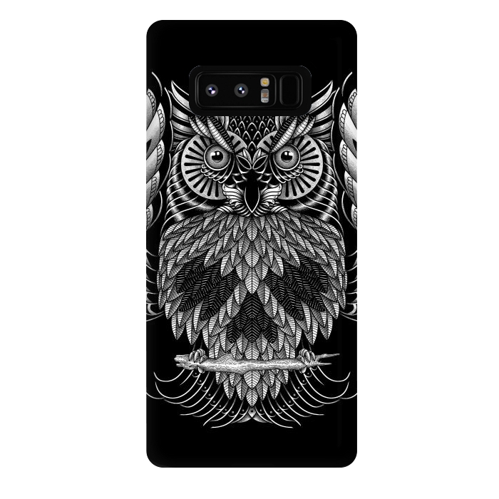 Galaxy Note 8 StrongFit Owl Skull Ornate (Dark) by Afif Quilimo