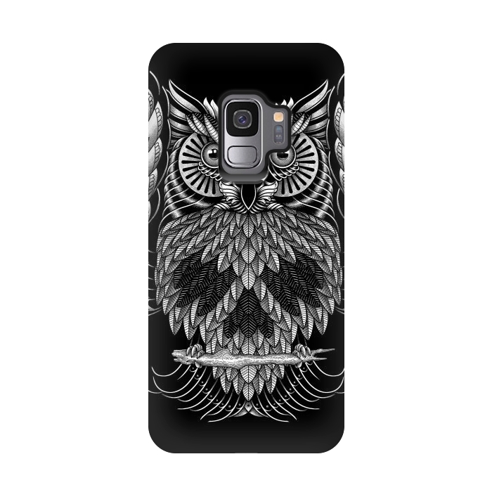 Galaxy S9 StrongFit Owl Skull Ornate (Dark) by Afif Quilimo