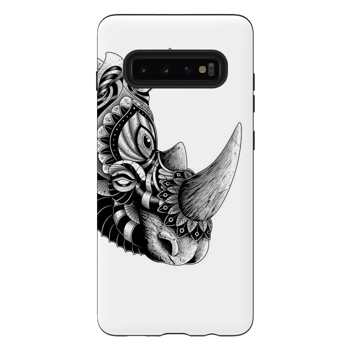 Galaxy S10 plus StrongFit Rhino Ornate(White) by Afif Quilimo