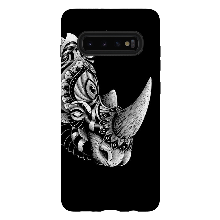 Galaxy S10 plus StrongFit Rhino Ornate (Black) by Afif Quilimo