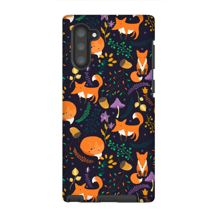 Galaxy Note 10 StrongFit Cute foxes by Julia Badeeva