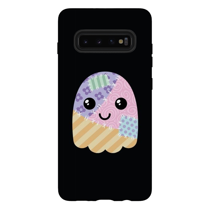 Galaxy S10 plus StrongFit Patchwork ghost by Laura Nagel
