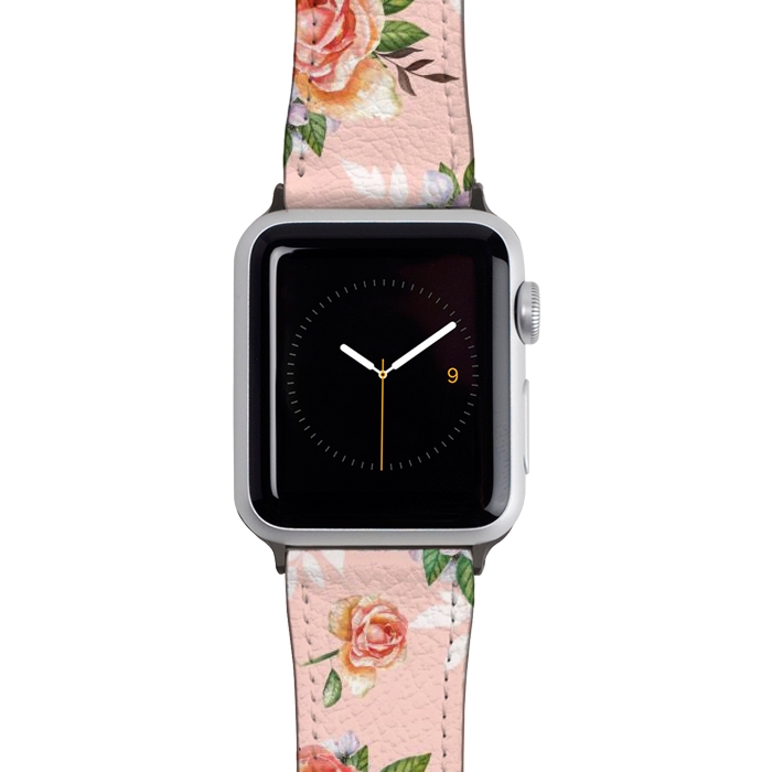 Watch 38mm / 40mm Strap PU leather Vintage roses by Julia Badeeva