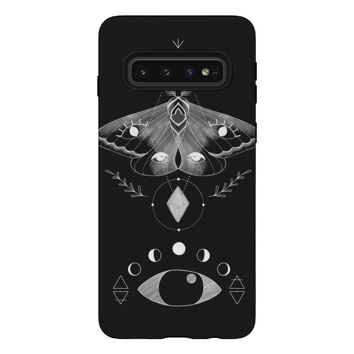Galaxy S10 StrongFit Metaphys Moth by Melissa Lee