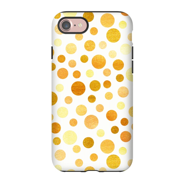 iPhone 7 StrongFit Gold Polka Dots  by Tigatiga