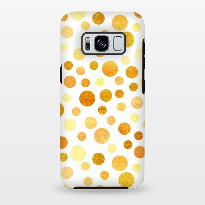 Galaxy S8 plus StrongFit Gold Polka Dots  by Tigatiga
