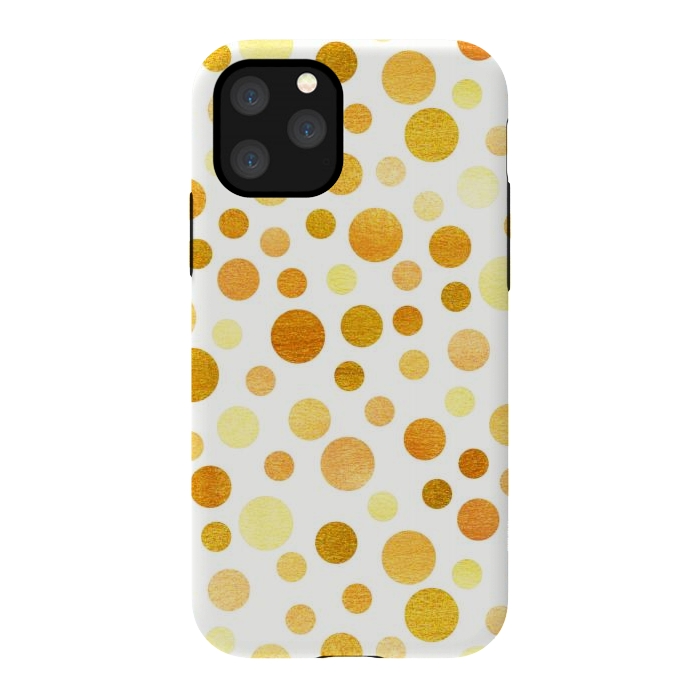 iPhone 11 Pro StrongFit Gold Polka Dots  by Tigatiga