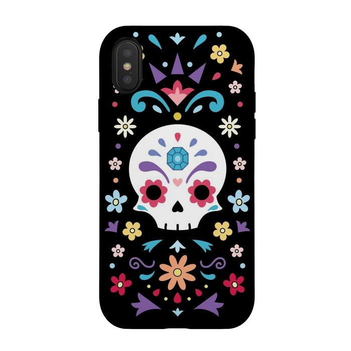 iPhone Xs / X StrongFit Cute day of the dead by Laura Nagel