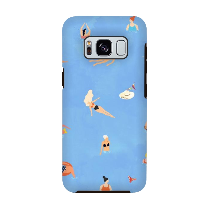 Galaxy S8 StrongFit Summer Weekend in The Ocean Watercolor Swim Painting | Travel People Chic Eclectic Boho Fun by Uma Prabhakar Gokhale