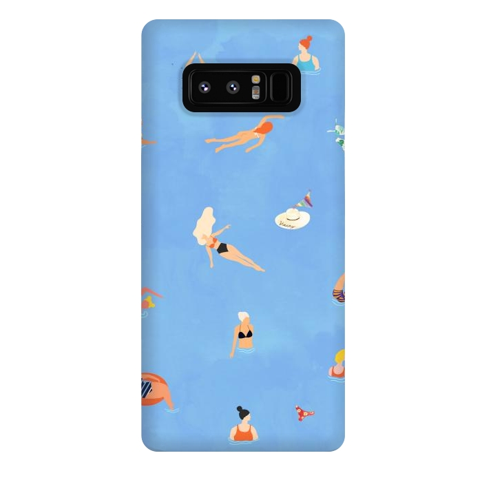 Galaxy Note 8 StrongFit Summer Weekend in The Ocean Watercolor Swim Painting | Travel People Chic Eclectic Boho Fun by Uma Prabhakar Gokhale