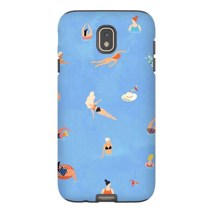 Galaxy J7 StrongFit Summer Weekend in The Ocean Watercolor Swim Painting | Travel People Chic Eclectic Boho Fun by Uma Prabhakar Gokhale