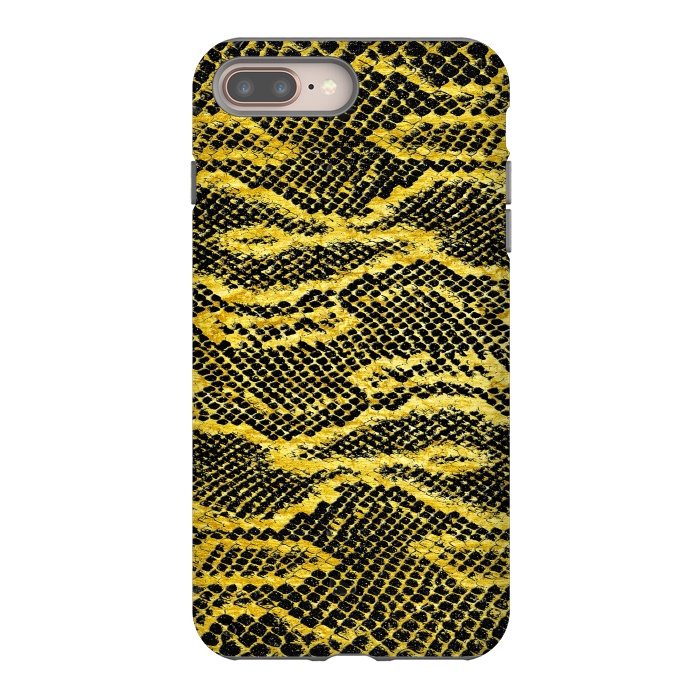 iPhone 7 plus StrongFit Black and Gold Snake Skin II by Art Design Works