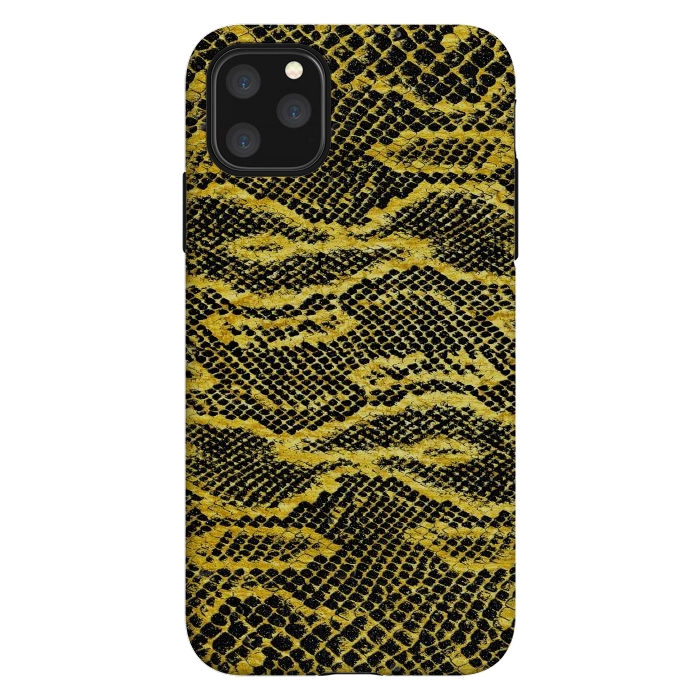 iPhone 11 Pro Max StrongFit Black and Gold Snake Skin II by Art Design Works