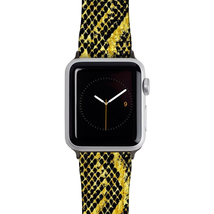 Watch 38mm / 40mm Strap PU leather Black and Gold Snake Skin II by Art Design Works