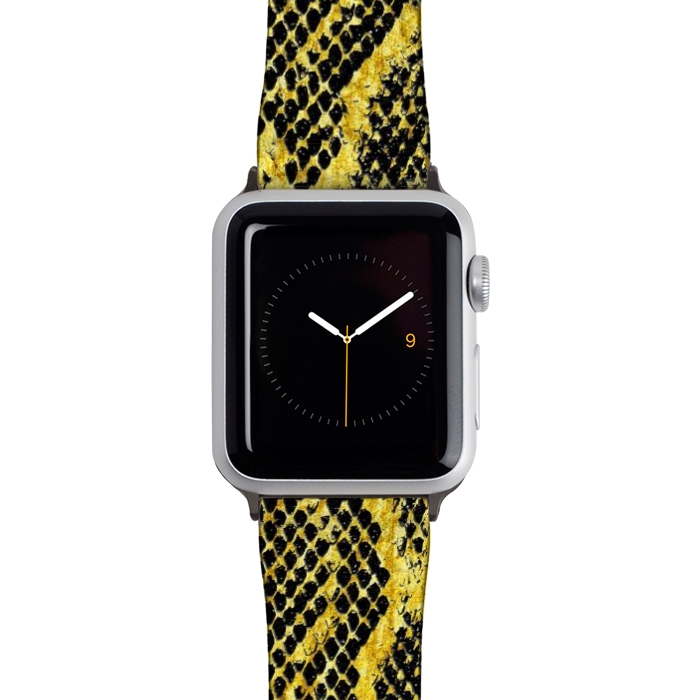Watch 42mm / 44mm Strap PU leather Black and Gold Snake Skin II by Art Design Works