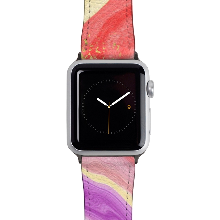 Watch 42mm / 44mm Strap PU leather Colorful Marble by Noonday Design