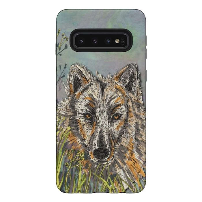 Galaxy S10 StrongFit Wolf I by Lotti Brown