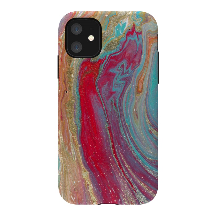 iPhone 11 StrongFit Liquid Marble Design Colorful by ArtsCase