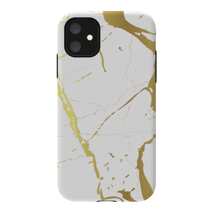 iPhone 11 StrongFit Marble Design With Gold Lines by ArtsCase