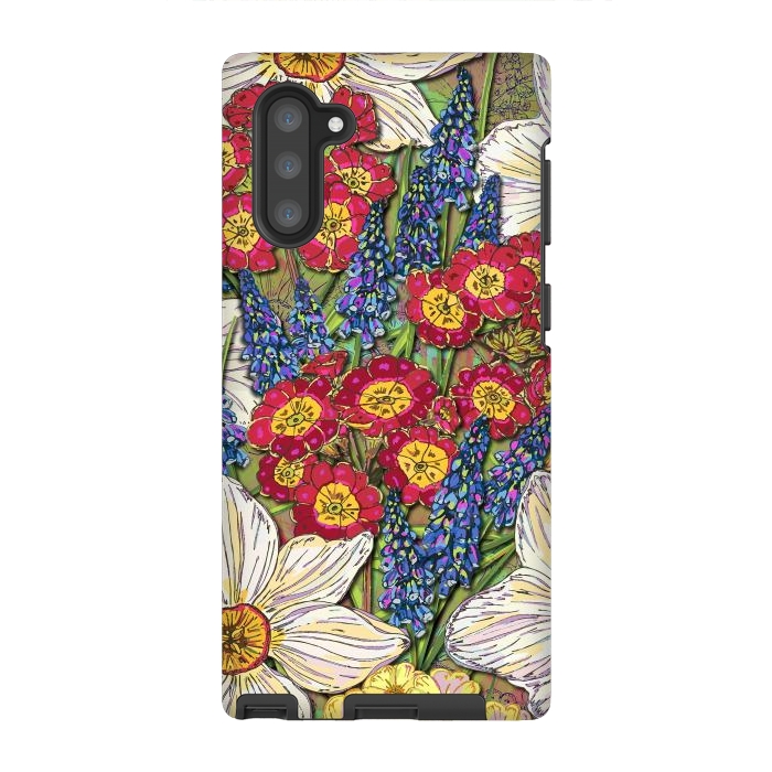 Galaxy Note 10 StrongFit Spring Flowers by Lotti Brown