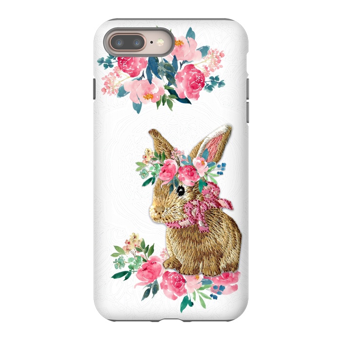iPhone 7 plus StrongFit Flower Friends Bunny Lace by Monika Strigel