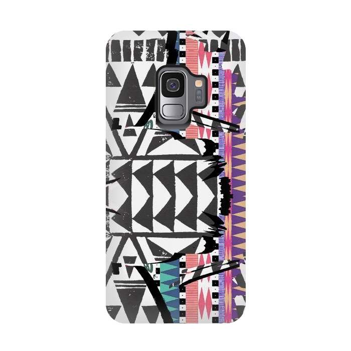 Galaxy S9 StrongFit Colourful African inspired ethnic print by Oana 