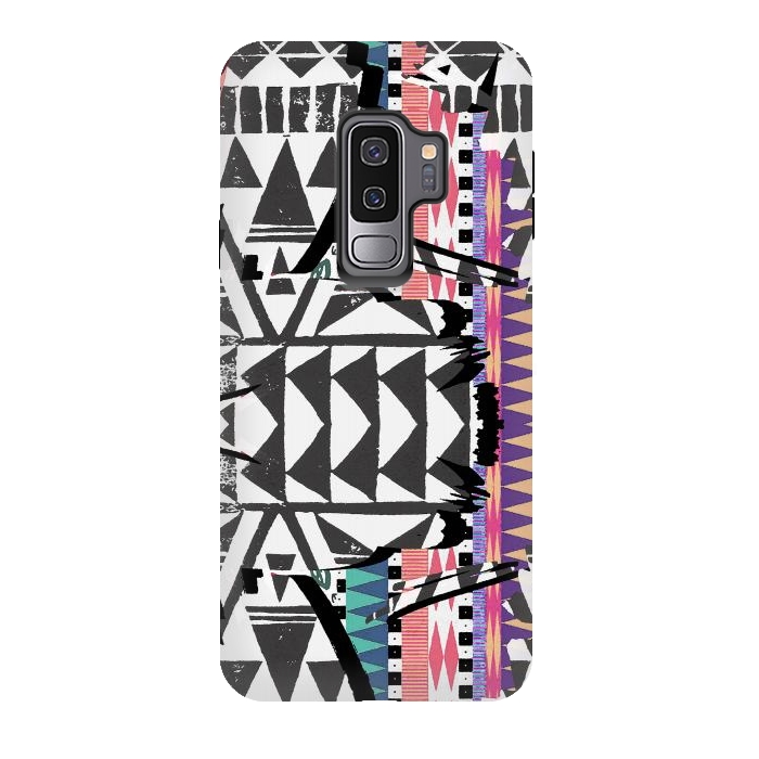 Galaxy S9 plus StrongFit Colourful African inspired ethnic print by Oana 