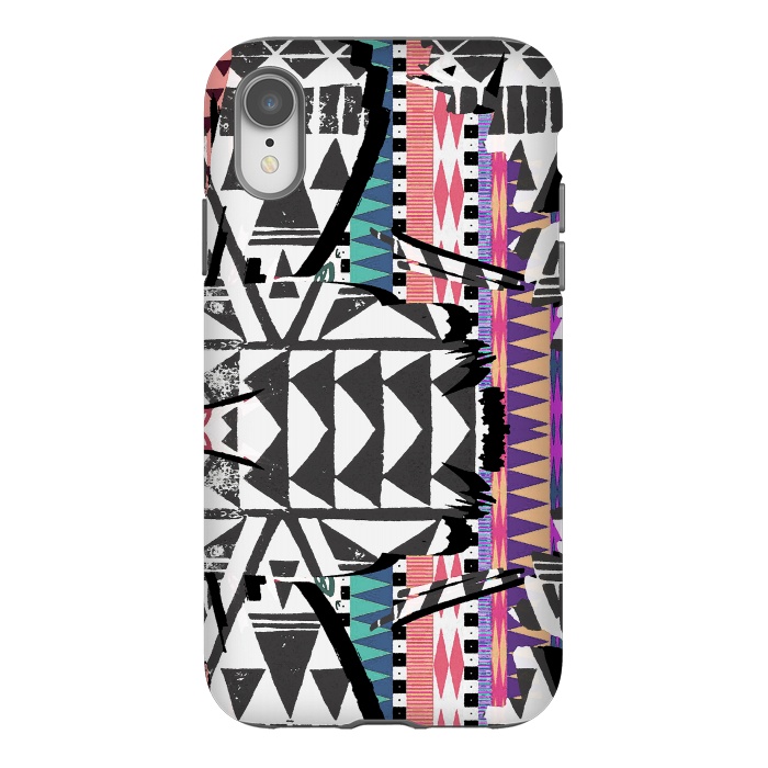 iPhone Xr StrongFit Colourful African inspired ethnic print by Oana 