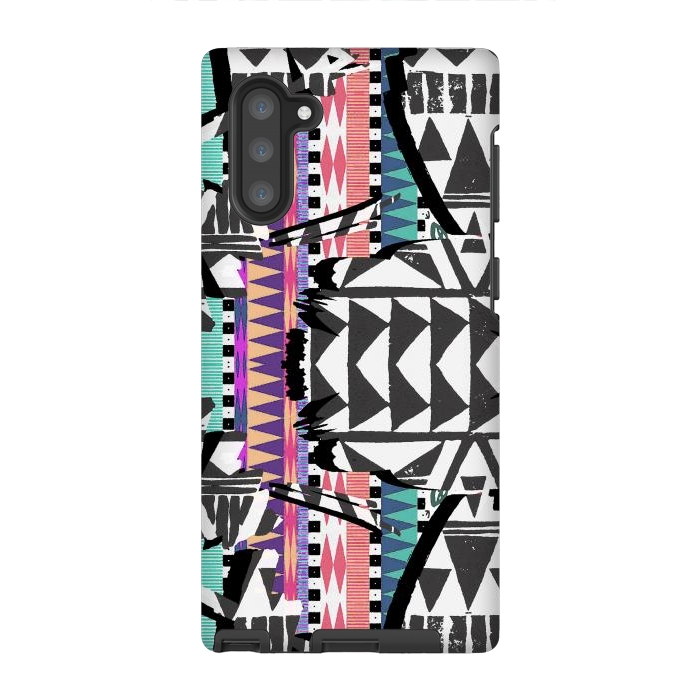 Galaxy Note 10 StrongFit Colourful African inspired ethnic print by Oana 