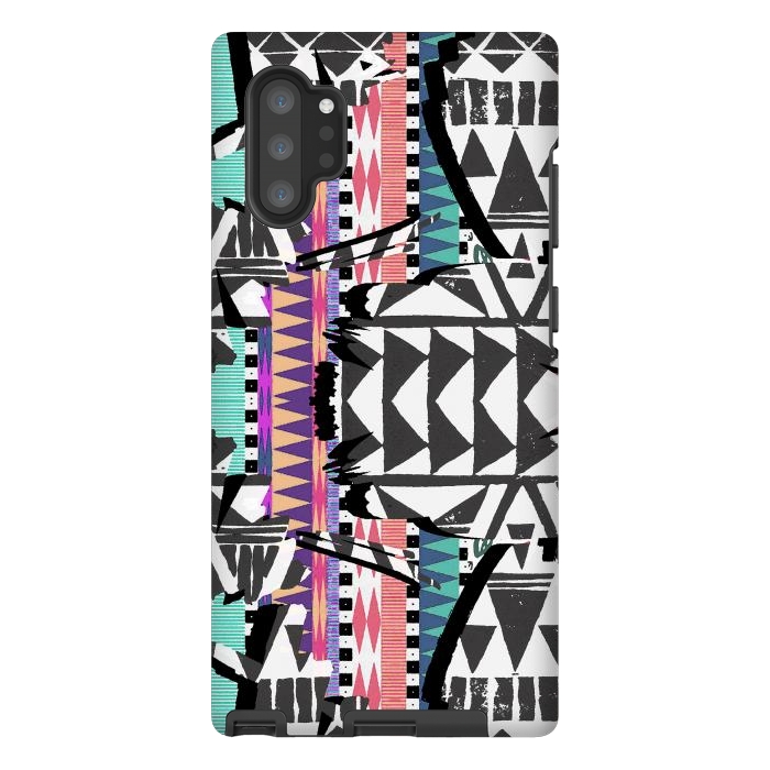 Galaxy Note 10 plus StrongFit Colourful African inspired ethnic print by Oana 