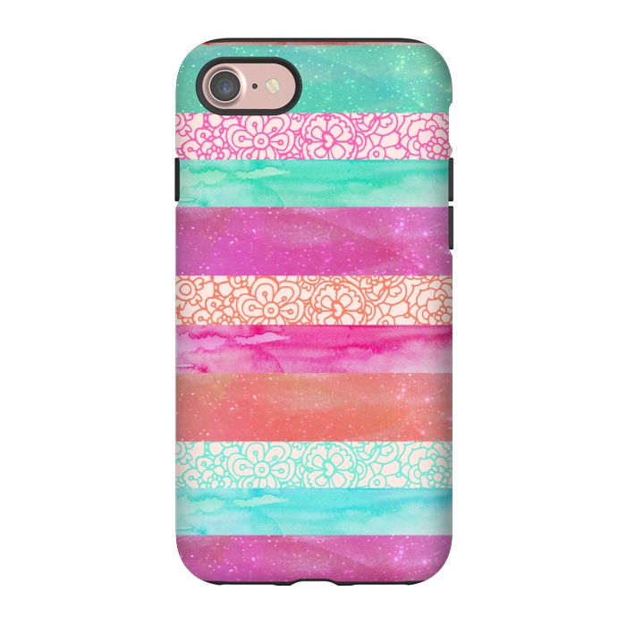 iPhone 7 StrongFit Tropical Stripes by Tangerine-Tane