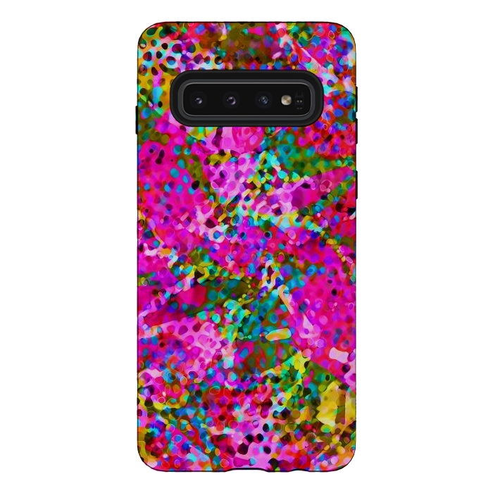 Galaxy S10 StrongFit Floral Abstract Stained Glass G548 by Medusa GraphicArt