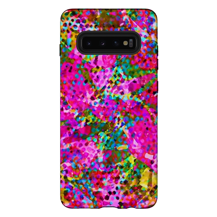 Galaxy S10 plus StrongFit Floral Abstract Stained Glass G548 by Medusa GraphicArt