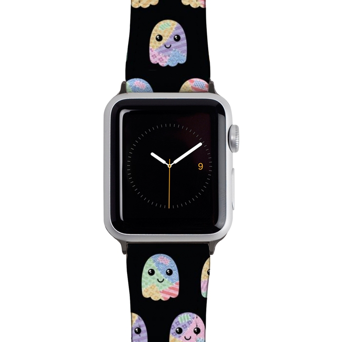 Watch 42mm / 44mm Strap PU leather Patchwork ghost pattern by Laura Nagel