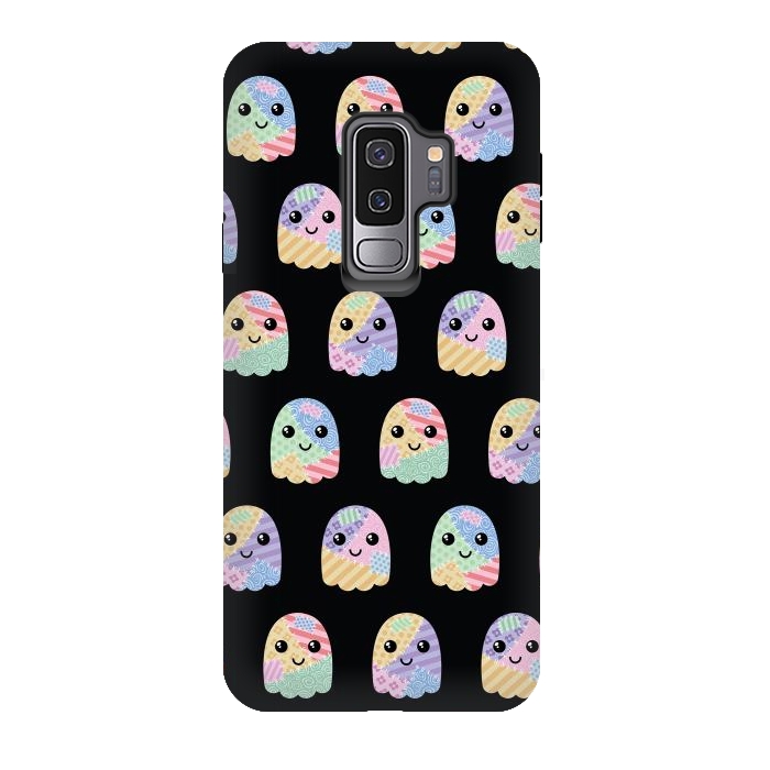 Galaxy S9 plus StrongFit Patchwork ghost pattern by Laura Nagel