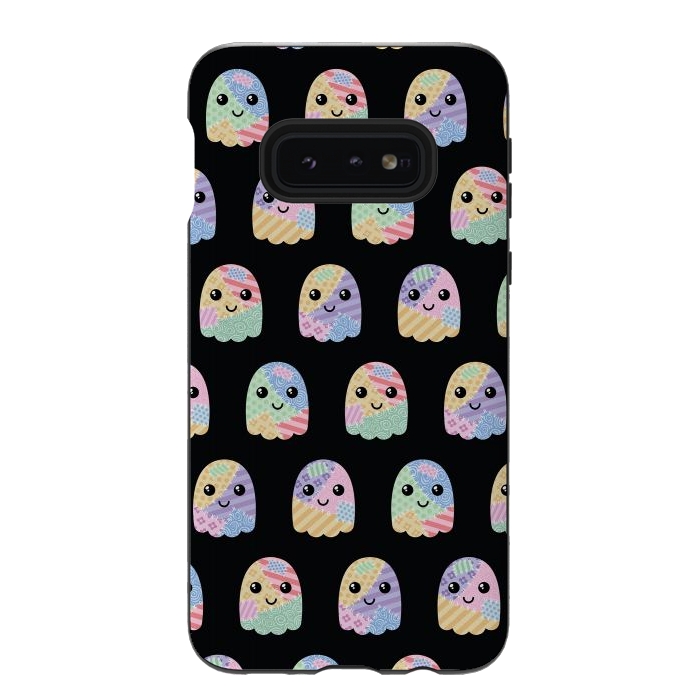 Galaxy S10e StrongFit Patchwork ghost pattern by Laura Nagel