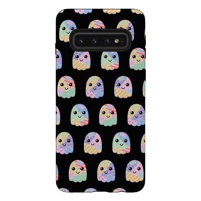 Galaxy S10 StrongFit Patchwork ghost pattern by Laura Nagel