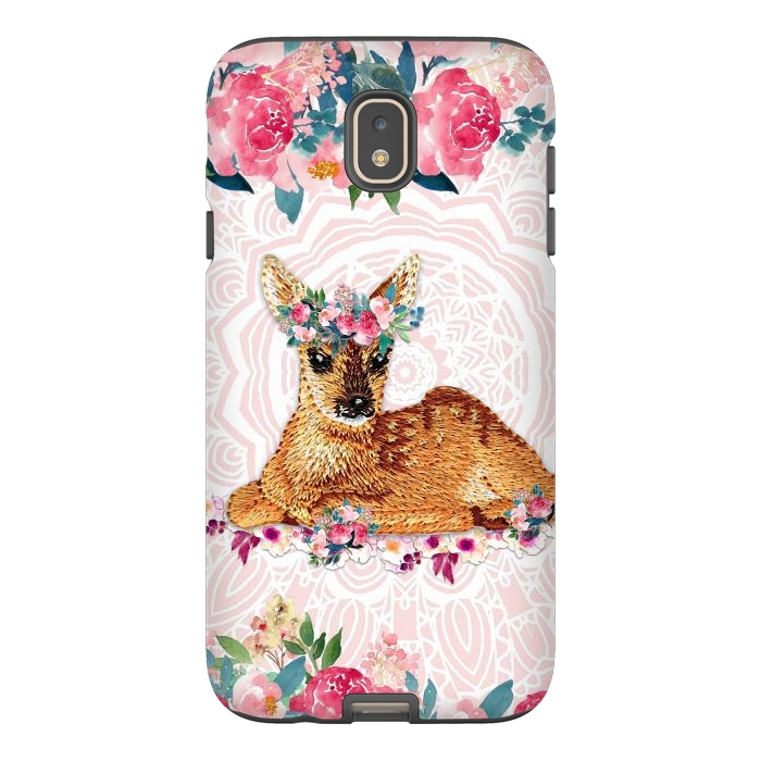 Galaxy J7 StrongFit Flower Friends Fawn by Monika Strigel