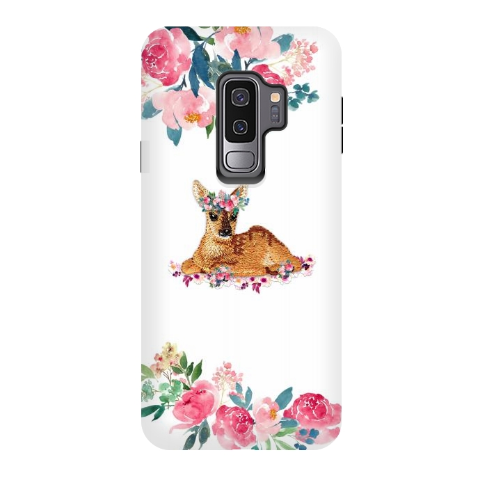 Galaxy S9 plus StrongFit Flower Friends Fawn Basic by Monika Strigel